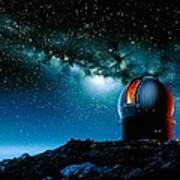 Artwork Based On Mauna Kea Of A Telescope Dome Poster