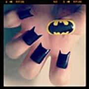 #batman #bat #man #black #yellow #nails Poster
