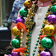 Believe Dat Mardi Gras Beads Poster