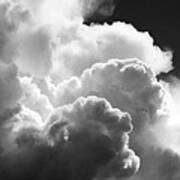 Black And White Sky With Building Storm Clouds Fine Art Print Poster