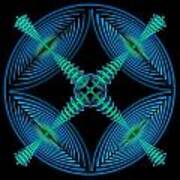 Blue Elliptic Mandala Poster
