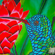 Blue Hummingbird - Exotic Bird Poster