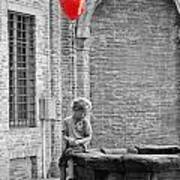 Boy With Red Balloon Poster
