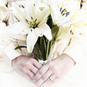 Bride And Lilies Poster