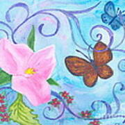 Butterflies And Flowers Poster