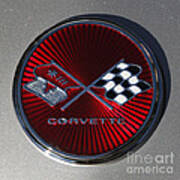 C3 Corvette Emblem Silver Poster