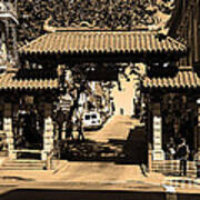 Chinatown Gate In San Francisco . Sepia . 7d7139 Poster