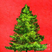 Christmas Tree Painting Poster