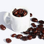 Coffee Beans In Mug Poster