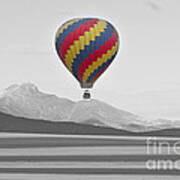 Colorful Hot Air Balloon And Longs Peak Poster