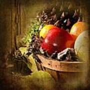 Country Basket Of Fruit Poster