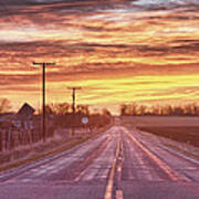 Country Road Sunrise Poster