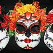 Custom Trio Sugar Skull Masks Poster