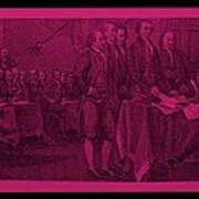 Declaration Of Independence In Hot Pink Poster