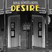 Desire Corner Bourbon Street French Quarter New Orleans Color Splash Black And White Digital Art Poster