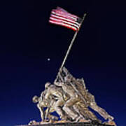 Digital Drawing - Iwo Jima Memorial At Dusk Poster