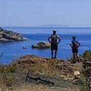 Elba Island - Mtb Bikers Looking The Far Away Island - Ph Enrico Pelos Poster