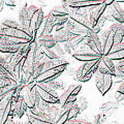 Embossed Crotons Poster