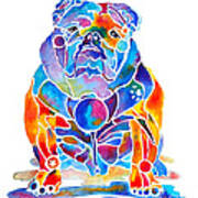 English Bulldog Whimsical Colors Poster