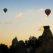 Fairy Chimneys And Balloons Poster
