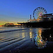 Ferris Wheel Sunset Poster