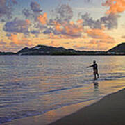 Fishing At Dawn- St Lucia Poster