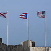 Flags Over The Ocean Poster