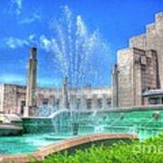 Fountain At The Museum Poster