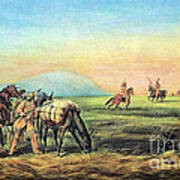 Frontiersmen And Native American Poster