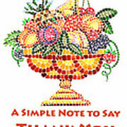 Fruit Mosaic Thank You Note Poster