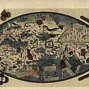 Genoese World Map, 1450 Poster