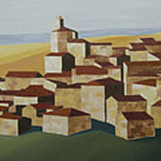 Cubist Village Spain Poster