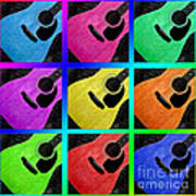 Guitar Tic Tac Toe Rainbow Poster