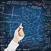 Hand Writing Science Formulas Poster
