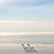 Harbor Cranes In Fog Poster