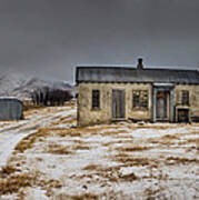 Historic Farm After Snowfall Otago New Poster