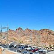 Visitors Parking Lot For Great Bridge At Hoover Dam Poster