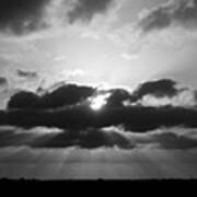 Houston Sunset In Black And White Poster