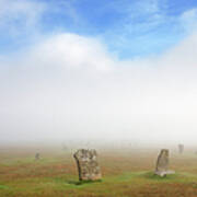 Hurlers Stone Circle In The Mist; Bodmin Moor Poster