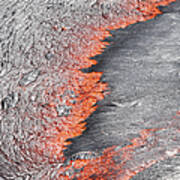 Lava Flowing From Under Crust Of Lava Poster