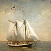 Liberty Clipper On Boston Harbor Poster