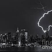 Lightning Over New York City Viii Poster