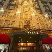 Macy's In New York City With Xmas Lights Poster