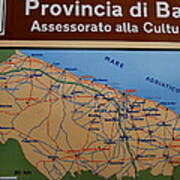 Map Of Bari Italy Poster