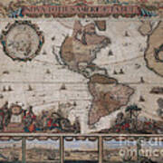 Map Of The Americas Circa 1680 Poster