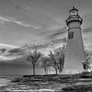 Marblehead Lighthouse In Black And White Poster