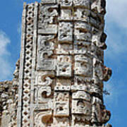 Mayan Glyphs At Uxmal Mexico Poster