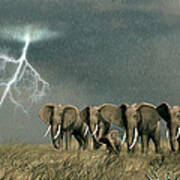 Monsoon On The Serengeti Poster