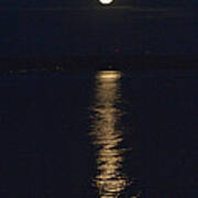 Moon Over Seneca Lake Poster