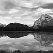 Mt. Rundel Reflection Black And White Poster